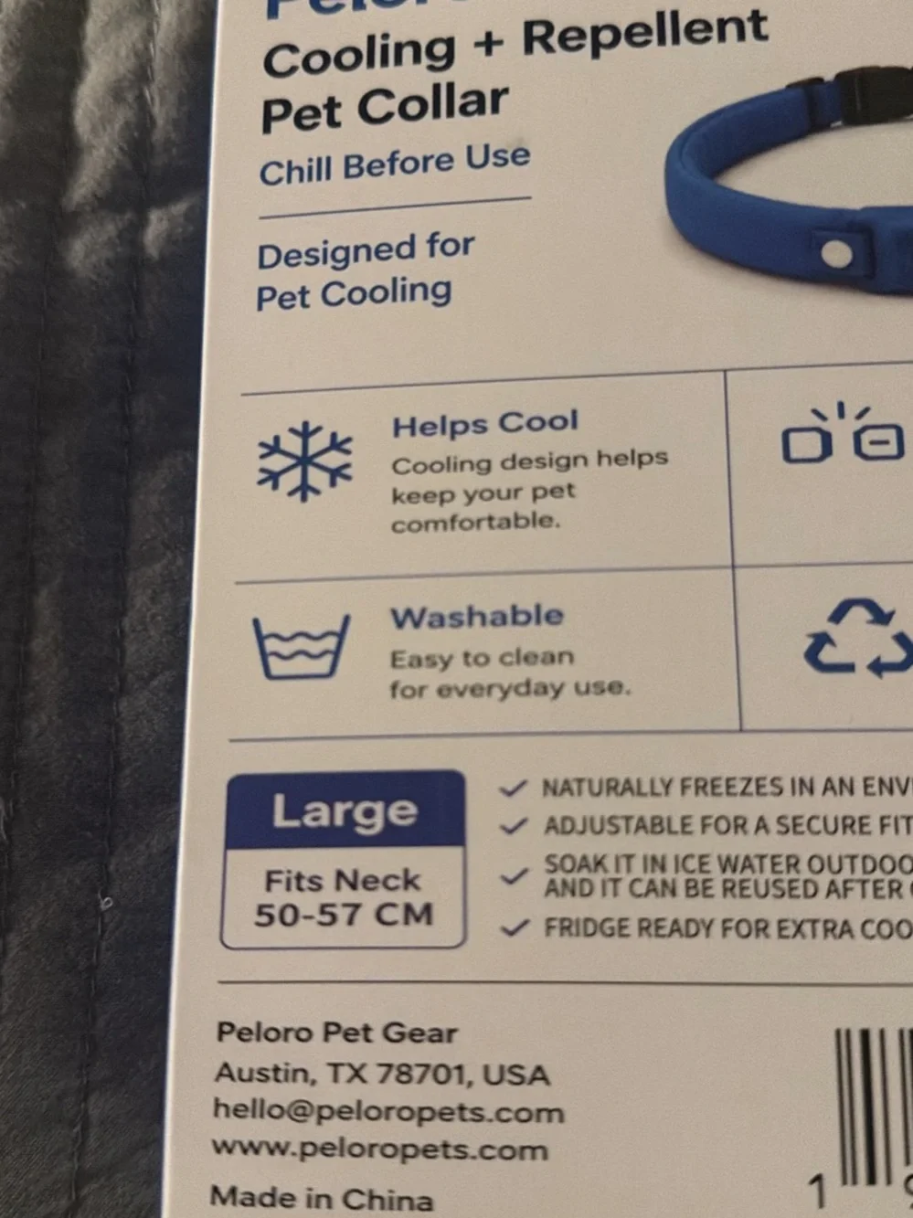 Blue Cooling & Repellent Dog Collar